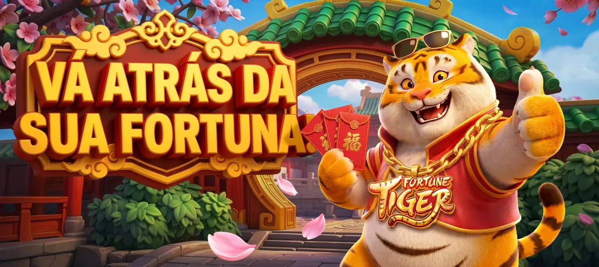 Banner do Fortune Tiger na TopX, com o tigre sorridente e a frase Vá atrás da sua fortuna